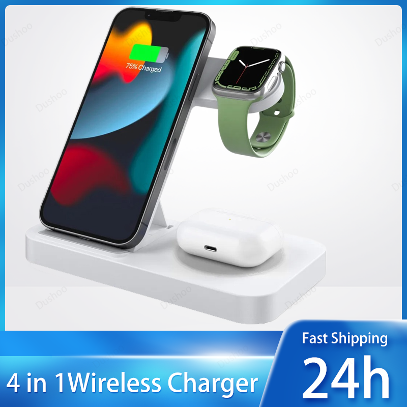 Iwatch Smartwatch - Дорожная беспроводная зарядная док-станция 4-в-1, складная,