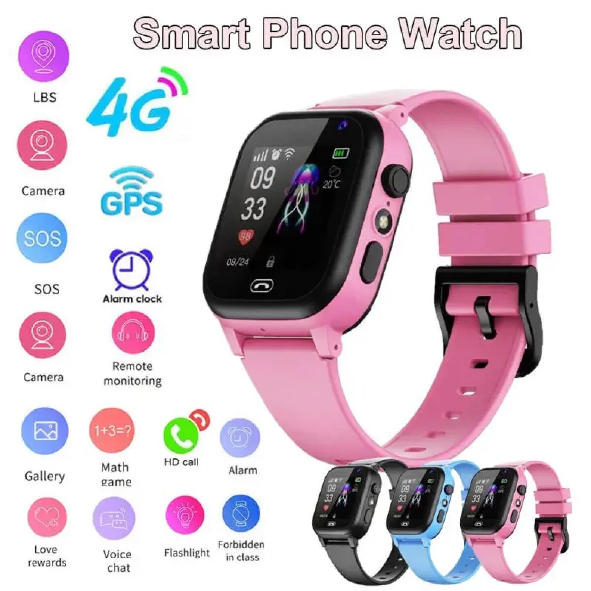 Smartwatch Watches For Boys - Детские умные часы 4G, многофункциональные водонепроницаемые