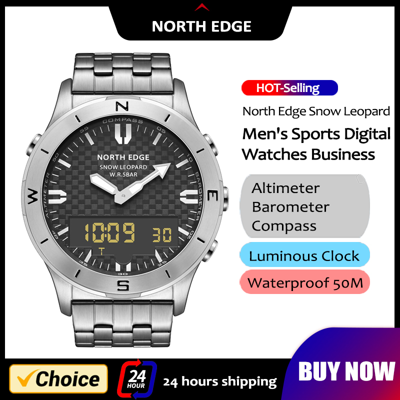Hybrid Smartwatch - NORTH EDGE мужские спортивные цифровые часы