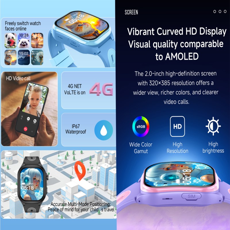 Детские умные часы 4G с HD-экр – обзор и цена Smartwatch Watches For Boys