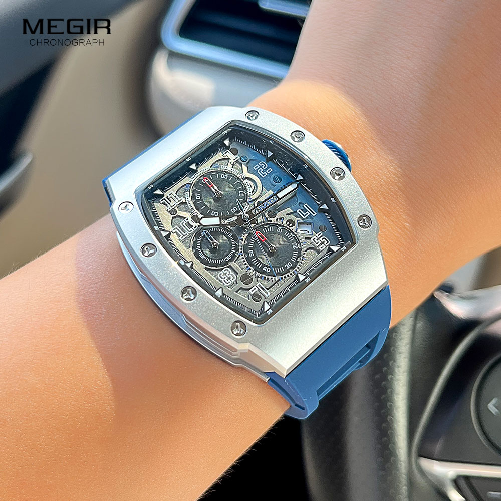 MEGIR хронограф, кварцевые час – обзор и цена Silicone Sport Band