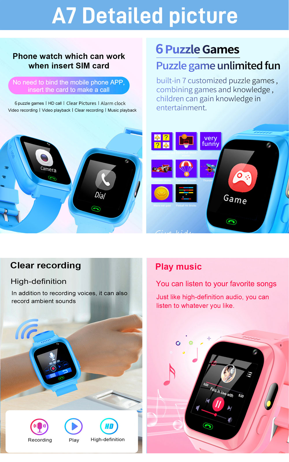 2G 4G Детские Смарт-часы Телеф – обзор и цена Smartwatch Watches For Kid Girl